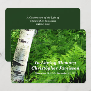 Aspen met Ferns, Celebration of Life Invitation Kaart