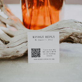 ASPEN Moderne Minimalistische QR-code RSVP Square  Vierkante Visitekaartje