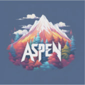Aspen Mountain Bos Reissticker Sticker (Voorkant)