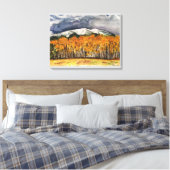 Aspen Mountains Waterverf Print Canvas 24x18 (Insitu (Slaapkamer))