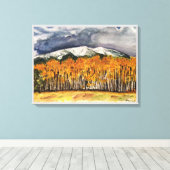 Aspen Mountains Waterverf Print Canvas 24x18 (Insitu (Houten vloer))