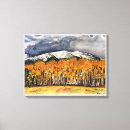 Aspen Mountains Waterverf Print Canvas 24x18