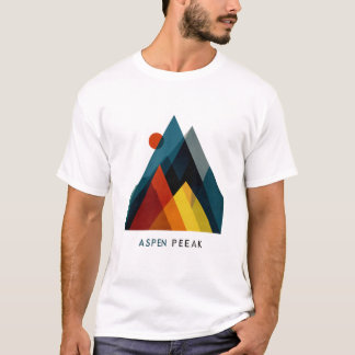Aspen Peak – Mid-Century Geometrische Bergposter T-shirt