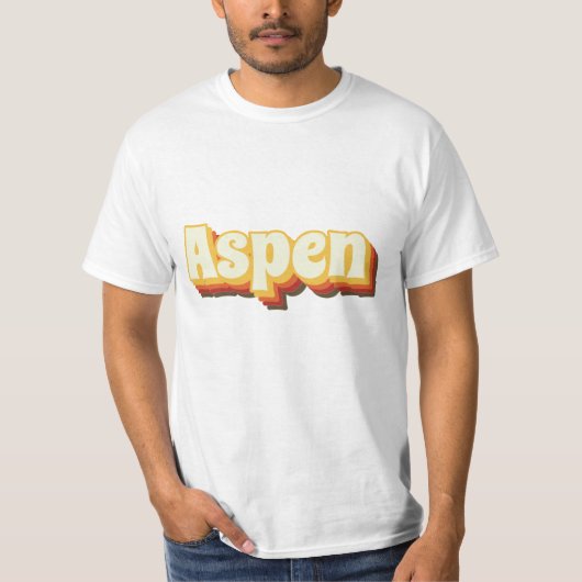 Aspen Retro  tekst T-shirt (Voorkant)