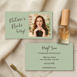 Aspen Sage Natural Nails Artist Saloneigenaar Foto Visitekaartje