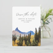 Aspen Save the Date Colorado Bruiloft Kaart (Staand voorkant)