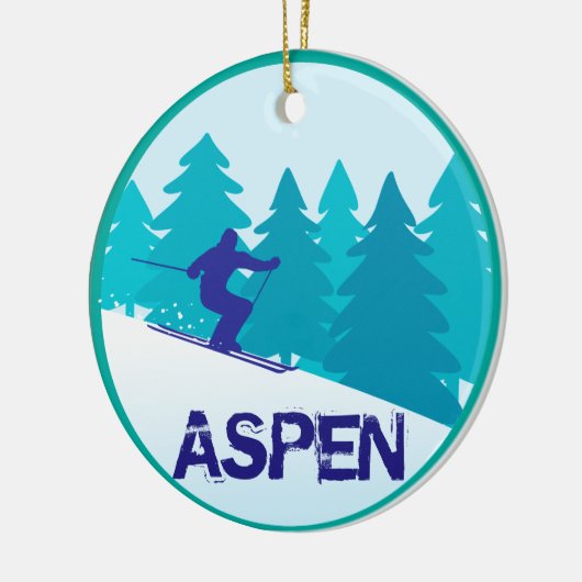 Aspen Ski Circle Gepersonaliseerd Keramisch Ornament (Links)