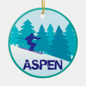 Aspen Ski Circle Gepersonaliseerd Keramisch Ornament (Voorkant)