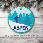 Aspen Ski Circle Gepersonaliseerd Keramisch Ornament
