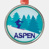 Aspen Ski Circle Metalen Ornament (Voorkant)