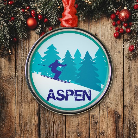 Aspen Ski Circle Metalen Ornament