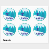 Aspen Ski Circle Ronde Sticker (Vel)