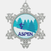 Aspen Ski Circle Tin Sneeuwvlok Ornament (Voorkant)