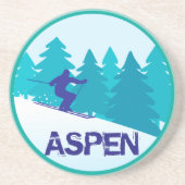 Aspen Ski Circle Zandsteen Onderzetter (Voorkant)