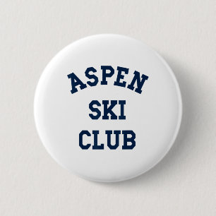 Aspen Ski Club Colorado Ski Mountain Travel Skier Ronde Button 5,7 Cm