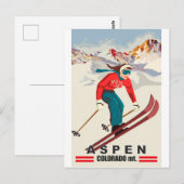 Aspen Ski, Colorado Gebergte Briefkaart (Voorkant / Achterkant)