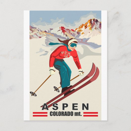 Aspen Ski, Colorado Gebergte Briefkaart (Voorkant)