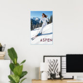 Aspen ski-poster poster (Thuiskantoor)