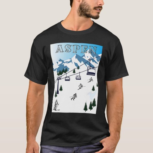 Aspen Ski Rocky Mountains Winter Sports Ski Rescue T-shirt (Voorkant)