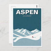 Aspen Skier Briefkaart (Voorkant / Achterkant)