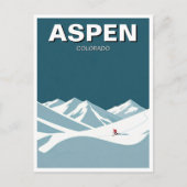 Aspen Skier Briefkaart (Voorkant)