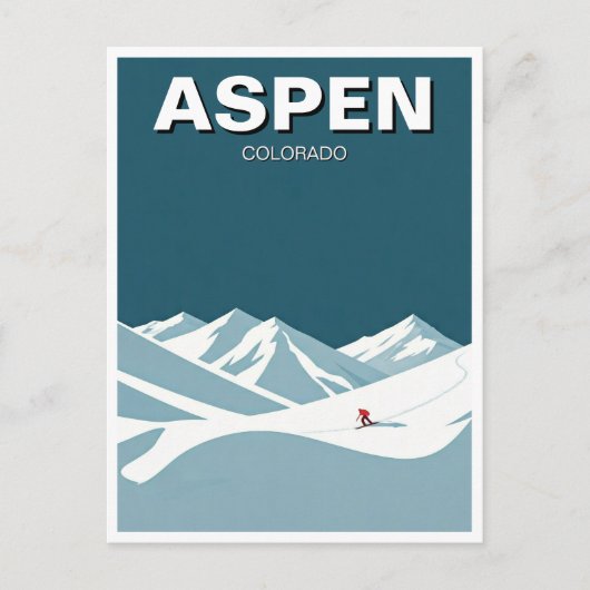 Aspen Skier Briefkaart (Voorkant)