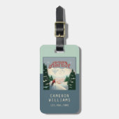 Aspen Skier | Colorado Bagagelabel (Voorkant verticaal)