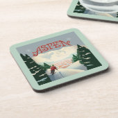 Aspen Skier | Colorado Bier Onderzetter (Linkerzijde)