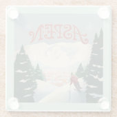 Aspen Skier | Colorado Glazen Onderzetter (Achterkant)