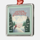 Aspen Skier | Colorado Metalen Ornament (Links)
