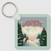 Aspen Skier | Colorado Sleutelhanger (Voorkant)