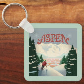 Aspen Skier | Colorado Sleutelhanger (Voorkant)