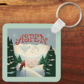 Aspen Skier | Colorado Sleutelhanger (Achterkant)