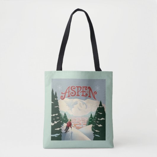 Aspen Skier | Colorado Tote Bag (Voorkant)