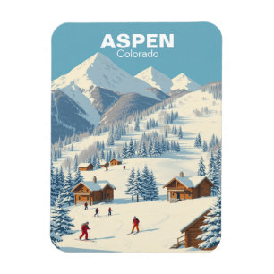 Aspen Skiing Colorado Reizen Magneet