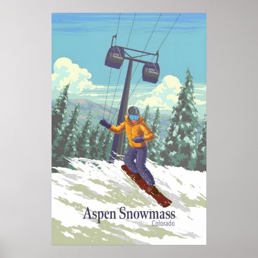 Aspen Snowmass Colorado Skigebied Poster (Voorkant)