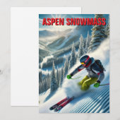 Aspen Snowmass Skiën Feestdagenkaart (Voorkant / Achterkant)
