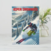 Aspen Snowmass Skiën Feestdagenkaart (Staand voorkant)