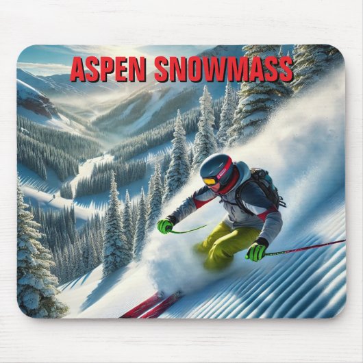 Aspen Snowmass Skiër Skiën Muismat (Voorkant)