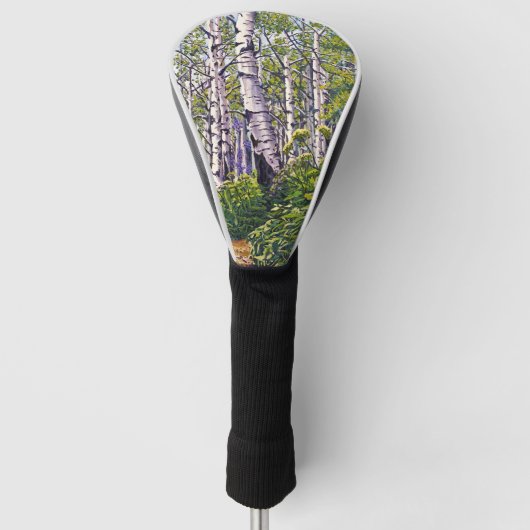 Aspen Tree Forest Paarse Green Golf Head Hoesje Golfheadcover (Voorkant)