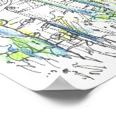 Aspen Tree Grove Pen en inkttekening Poster (Hoek)