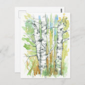 Aspen Trees Carved Heart White Bark Natuur Briefkaart (Voorkant / Achterkant)