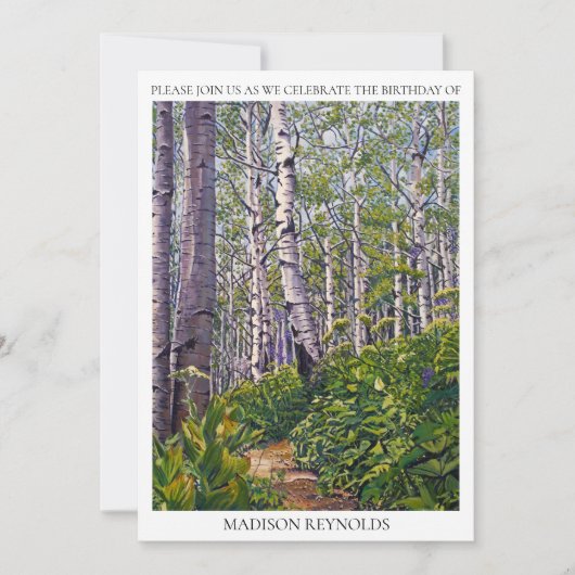 Aspen Trees in Colorado Birthday Invitation (Voorkant)
