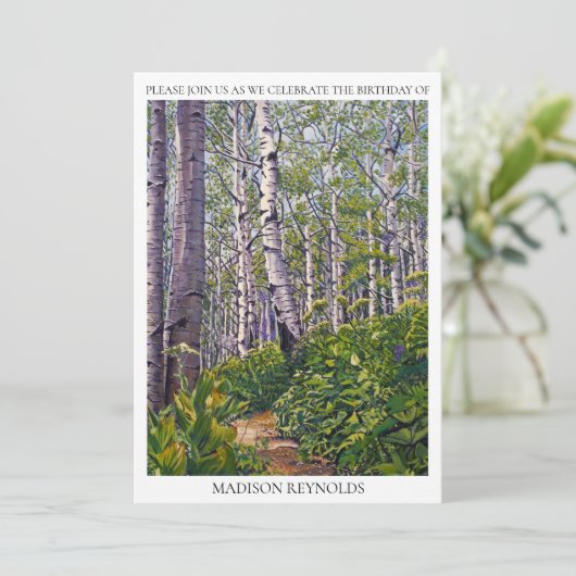 Aspen Trees in Colorado Birthday Invitation (Staand voorkant)
