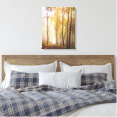 Aspen Trees in de Morning Mist Canvas Afdruk (Insitu (Slaapkamer))
