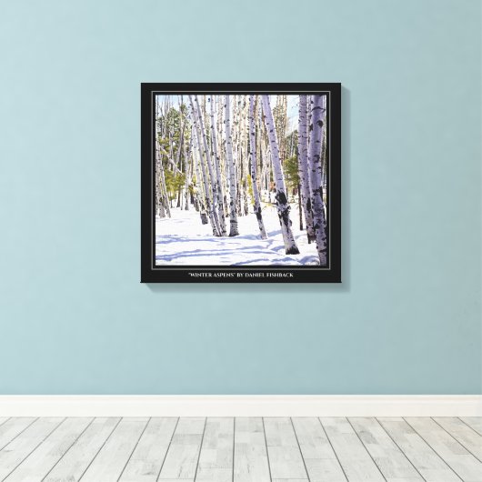 Aspen Trees in het bos Canvas Afdruk (Insitu (Houten vloer))