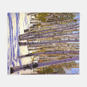 Aspen Trees in het bos Fleece Deken (Voorkant (Horizontaal))