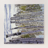 Aspen Trees in het bos Legpuzzel (Horizontaal)