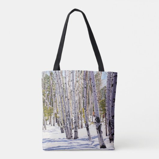 Aspen Trees in het bos Tote Bag (Achterkant)