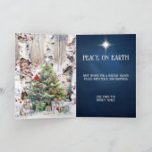 Aspen Trees in Winter with Christmas Tree Card Feestdagen Kaart (Binnen)